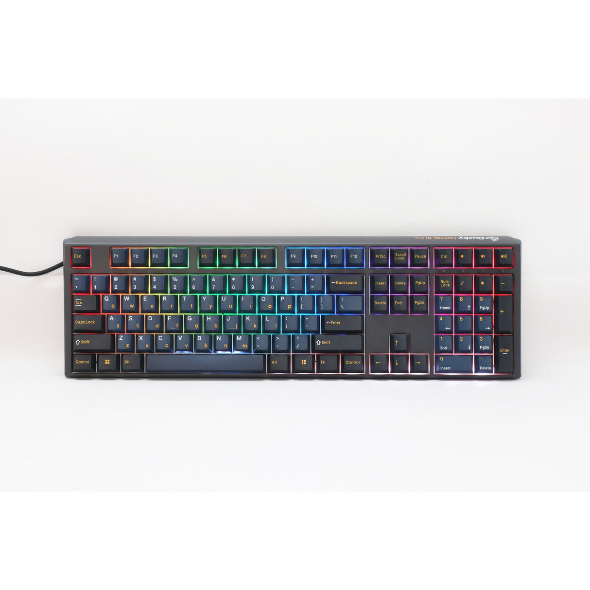 Ducky one 3 pro rgb mekanisk gaming-tastatur (sort, us-layout (qwerty), cherry mx2a red, 100%, rgb led, double-shot pbt, kvaksalvermekanik, hot swap)