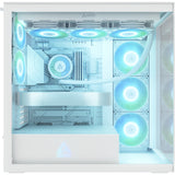 Arctic xtender midi tårnhus (hvid | 2x USB-A | 1x USB-C | RGB | hærdet glas)