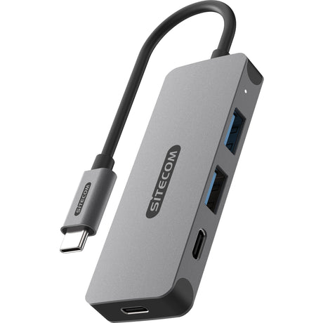Sitecom USB-C til 2x USB-A + 2x USB-C USB-hub (grå)