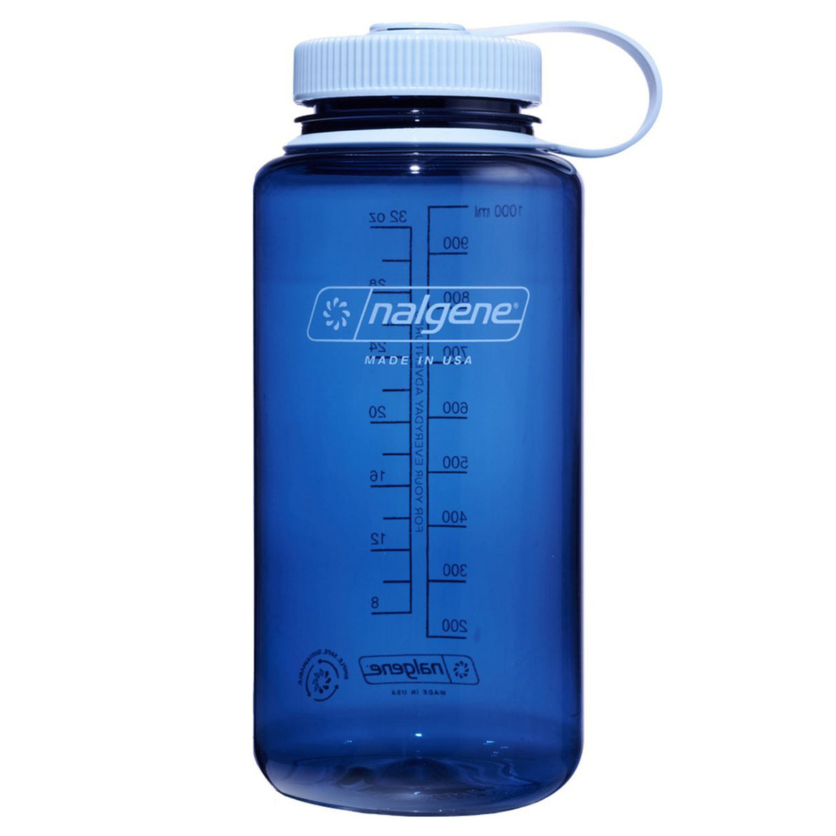 Nalgene bred mund sustain vandflaske, 1 liter drikkedunk (indigo)