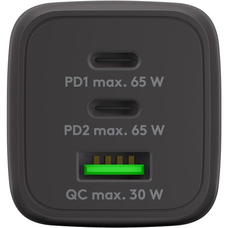 Goobay USB-C hurtigoplader nano (65 W) og USB-C tekstilkabel (sort, 1 meter)