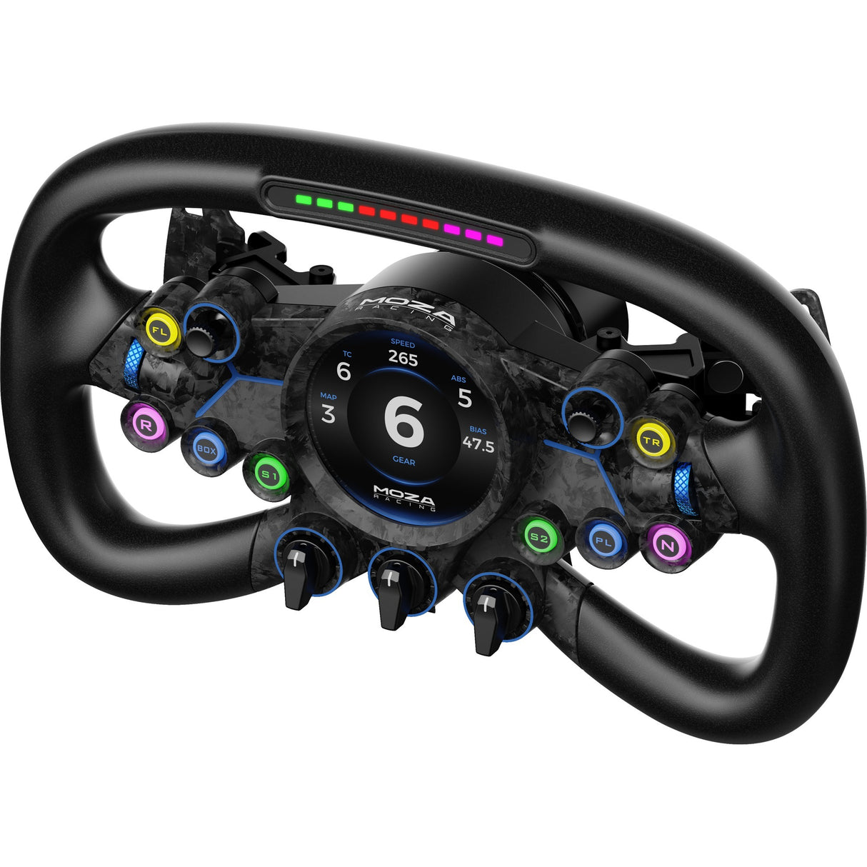 Moza vision gs styr add-on (sort carbon)