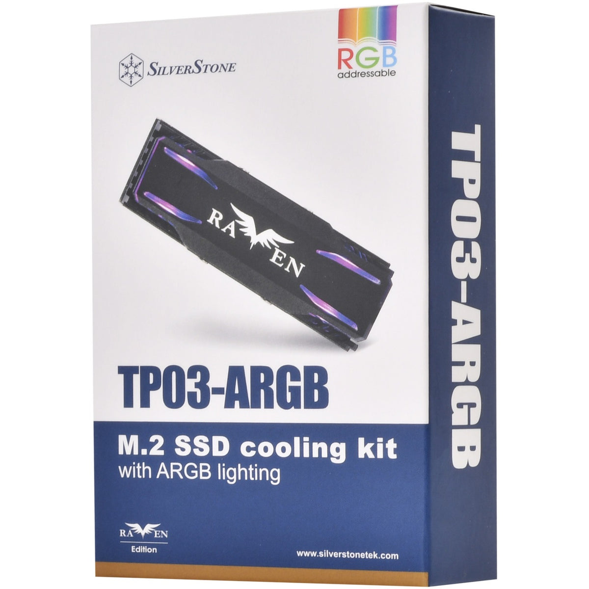 Silverstone TP03-ARGB heatsink (sort, velegnet til m.2 2280 SSD)