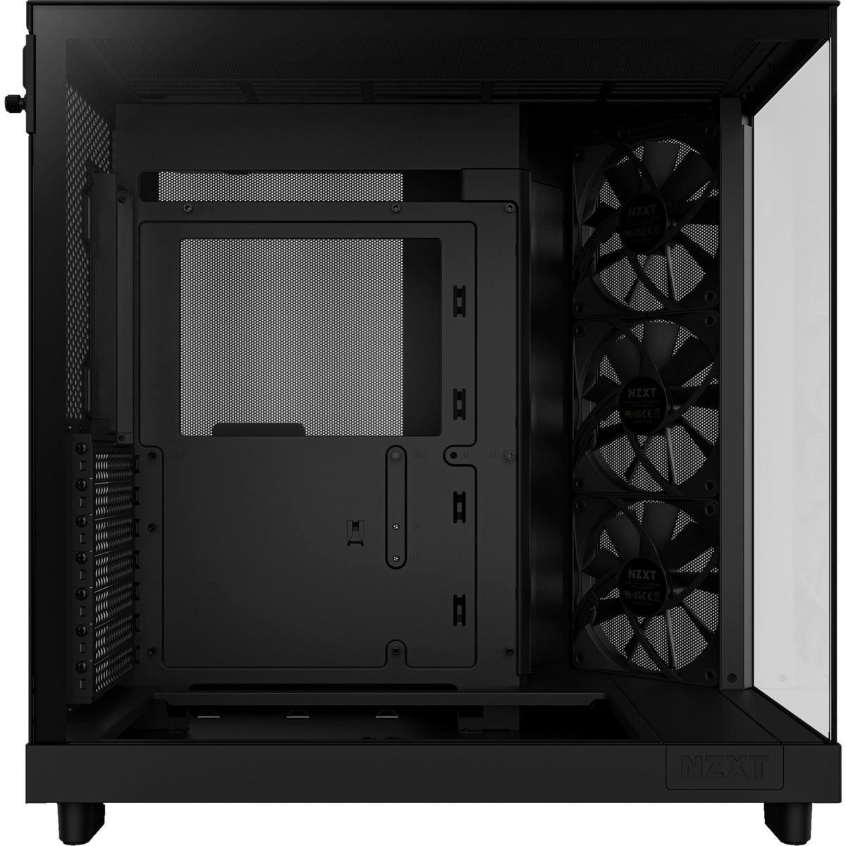 Nzxt h6 flow midi tårnhus (sort | 2x USB-A | 1x USB-C | hærdet glas)