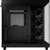 Nzxt h6 flow midi tårnhus (sort | 2x USB-A | 1x USB-C | hærdet glas)