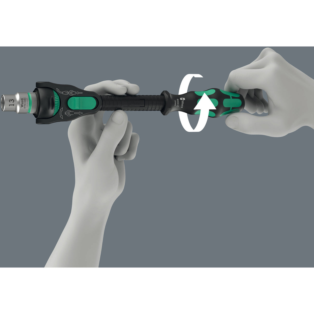 Wera 8000 c black edition zyklop speed skralde med 1 2 drev (sort grøn)