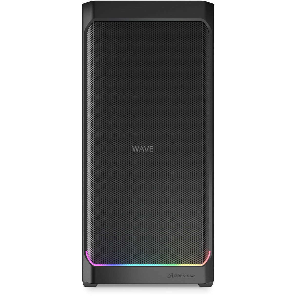 Sharkoon ak4w rgb strip midi tårnhus (sort | 2x usb-a | 1x usb-c | rgb | hærdet glas)
