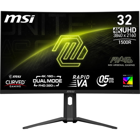 Msi mag 321cupdf 31.5 4k uhd buet gaming-skærm (sort, 2x hdmi, skærmport, usb-c, 160 hz 320 hz)