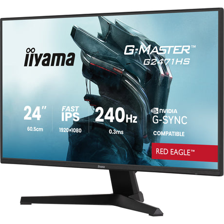 Iiyama g-master red eagle g2471hs-b1 23.8 gaming-skærm (sort, 2x HDMI, skærmport, 240 Hz)