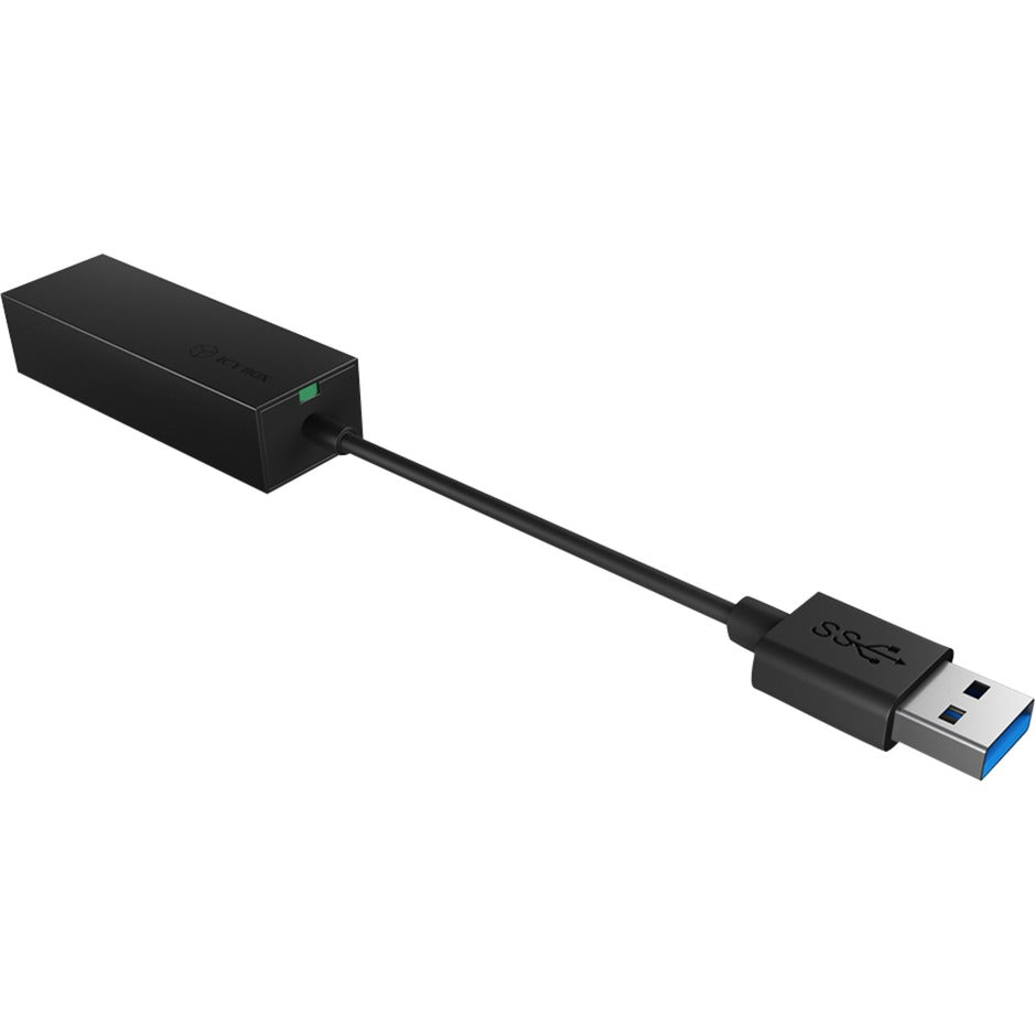 Icy box ib-ac501a, USB 3.0 > RJ-45 adapter (sort)