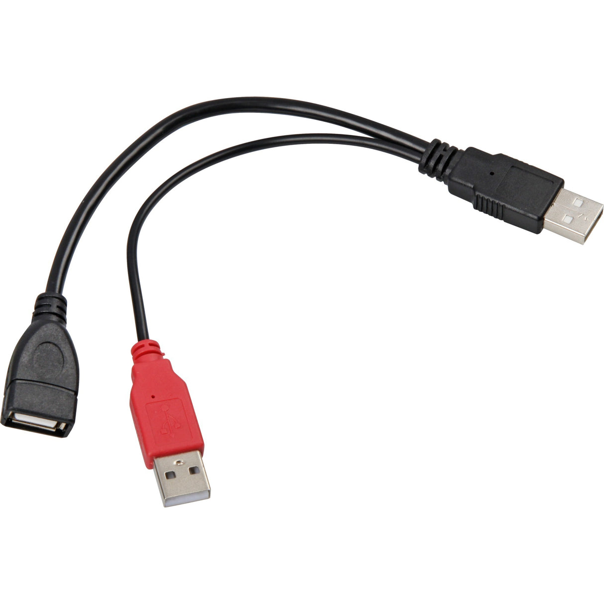 Delock Y-kabel 2x USB-A 2.0 han > 1 x USB-A 2.0 hun splitter kabel (sort rød, 0,2 meter)
