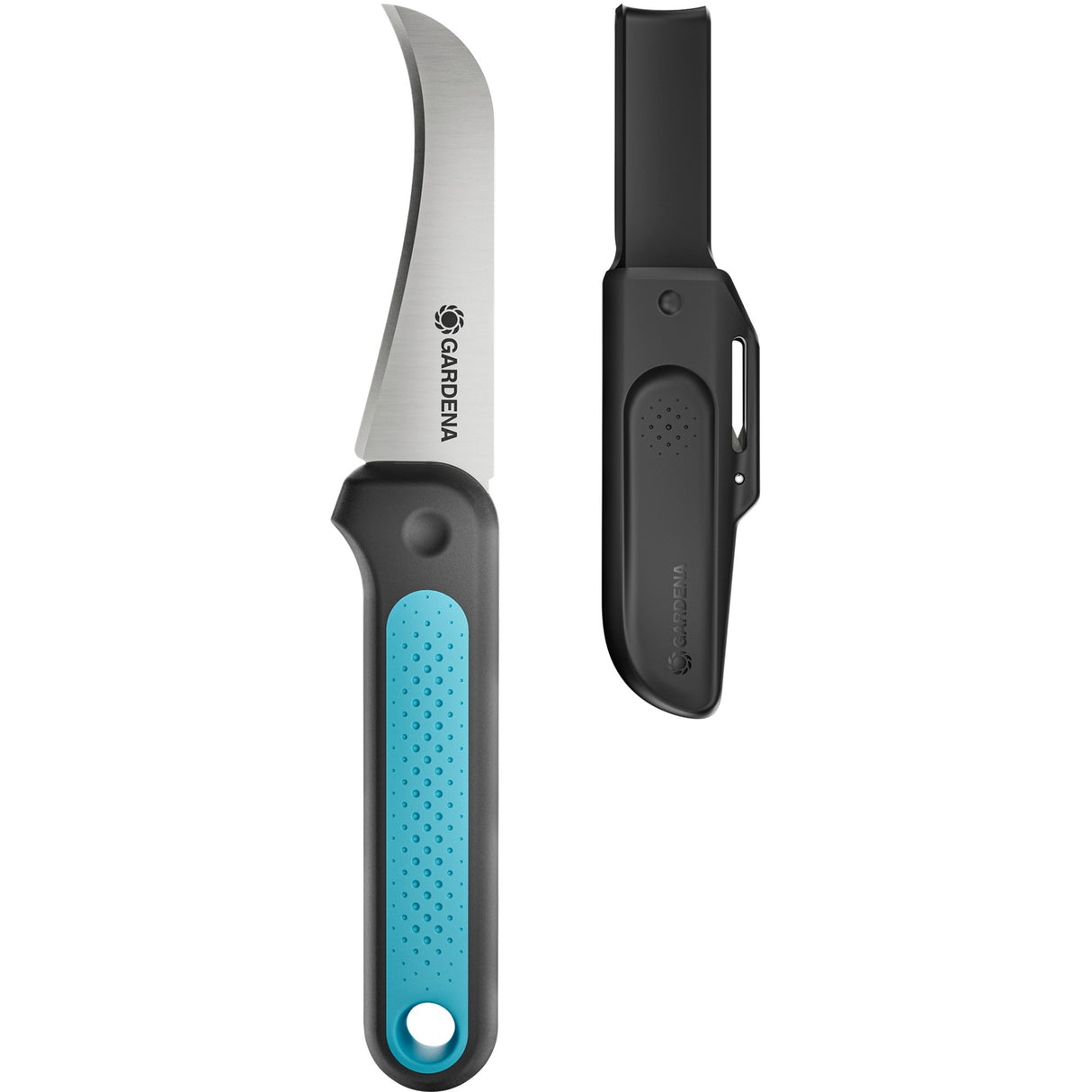 Gardena veggiecut kniv (grå turkis, inkl. bæltehylster)