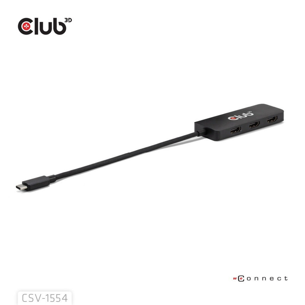 Club 3D USB-C til Triple HDMI MST Hub 4K60Hz Adapter (sort)