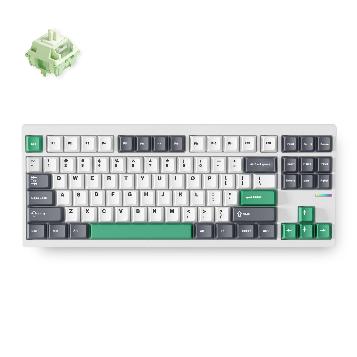 Mchose gx87 lite: hvid nano spraying matcha latte v2 aluminium specialtilpasset mekanisk tastatur (hvid, huano matcha latte v2, rgb, hot swap, double-shot pbt, trådløs | bluetooth | usb-c)
