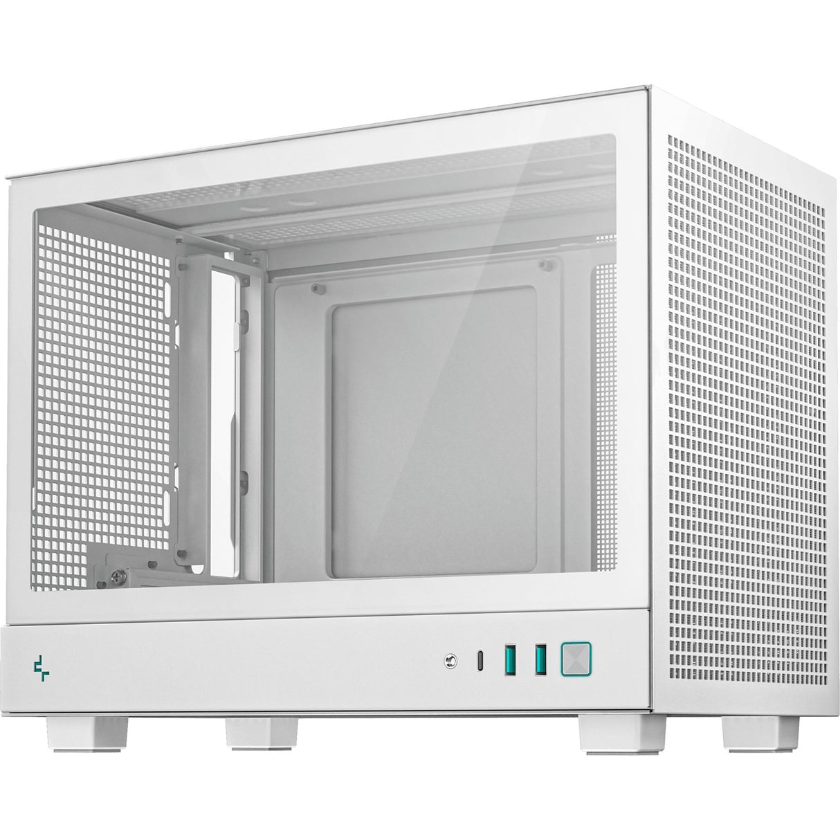Deepcool ch160 mini tårnhus (hvid | 2x USB-A | 1x USB-C | hærdet glas)