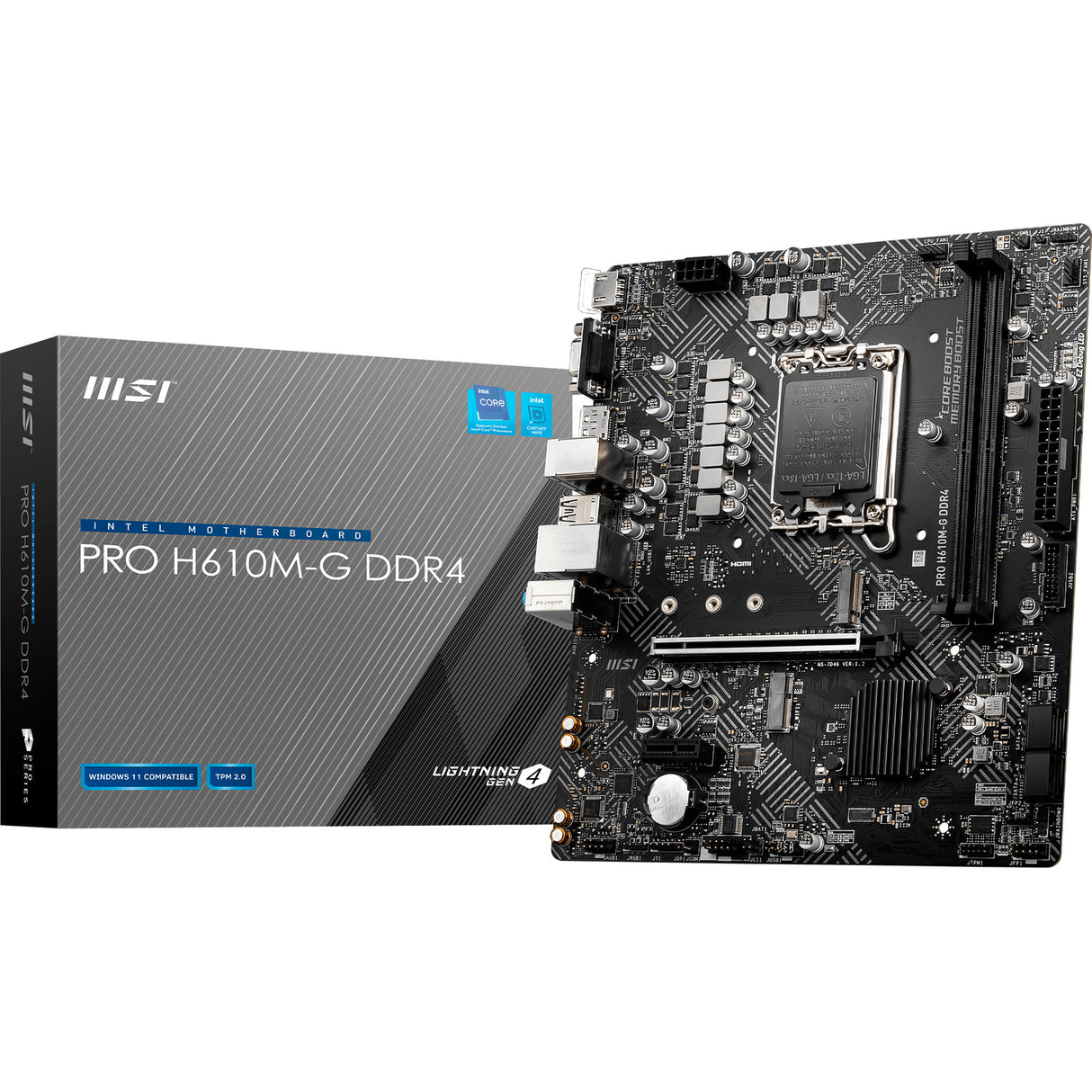 MSI Pro H610M-G DDR4 Socket 1700 bundkort (GB-LAN, lyd, µATX)