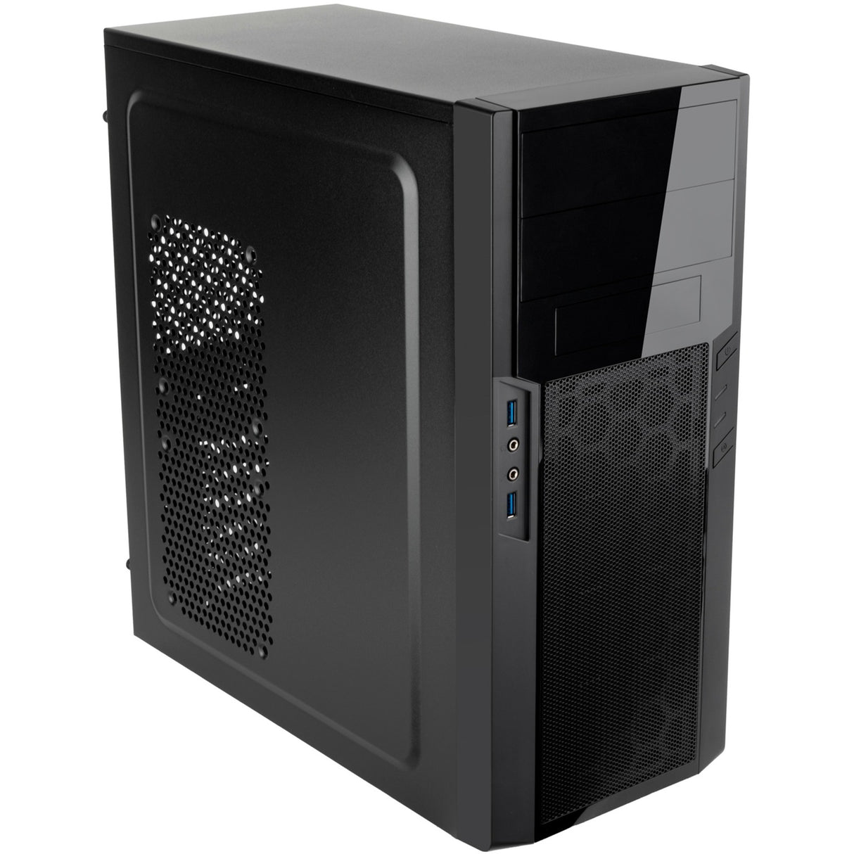 Silverstone sst-ps13b midi tårnhus (sort | 2x USB-A)