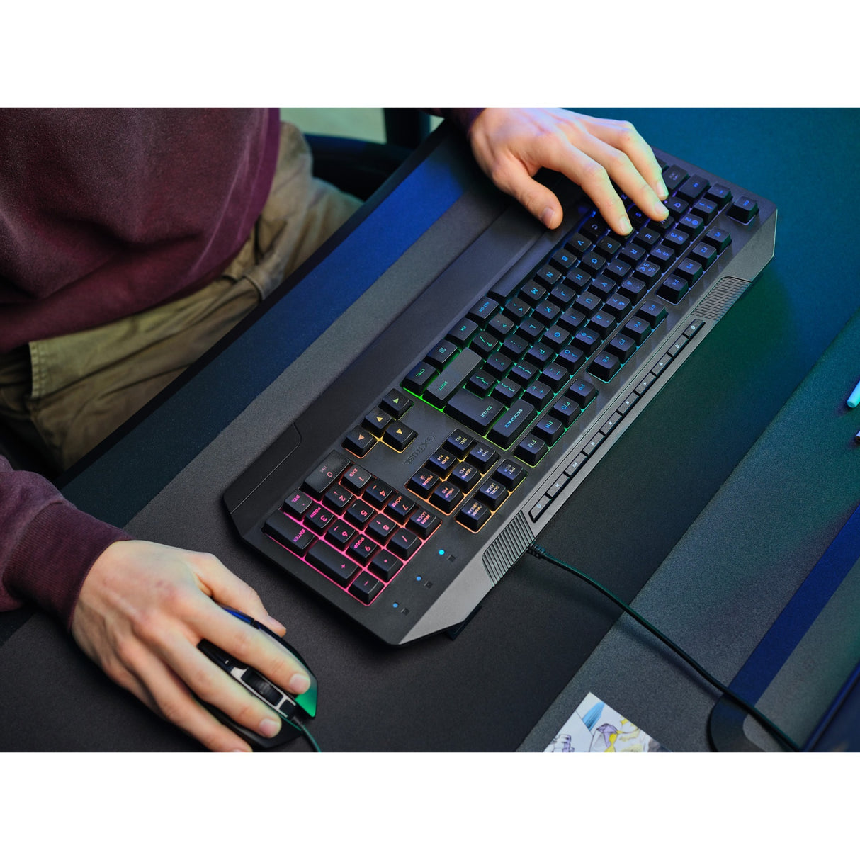 Trust GXT 836 EVOCX RGB gaming tastatur (sort, amerikansk layout (QWERTY), membran, 100 %, RGB)