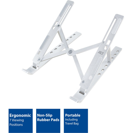 Act connectivity laptop stativ aluminium, foldbar (aluminium, højdejusterbar i 7 positioner)