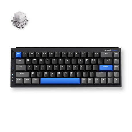 Mchose Ace 68 Turbo Full-Aluminium Esports Hall Effect Keyboard (sort, US Layout (QWERTY), Mount Tai GT HE, 65%, 16K, RGB, Hot Swap, USB-C, Hall Effect Sensor)