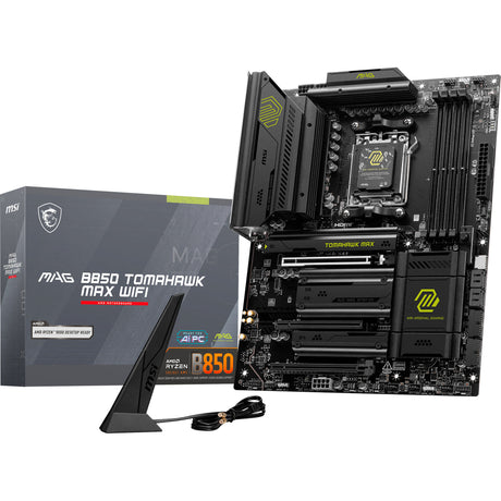 MSI Mag B850 Tomahawk Max WiFi Socket AM5 bundkort (RAID, 5GB-LAN, WiFi 7, BT, lyd, ATX)