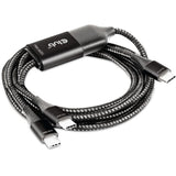 Club 3D USB Type-C, Y opladningskabel til 2x USB Type-C splitterkabel (sort, 1,83 meter, maks. 100 W)