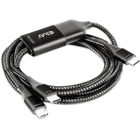 Club 3D USB Type-C, Y opladningskabel til 2x USB Type-C splitterkabel (sort, 1,83 meter, maks. 100 W)