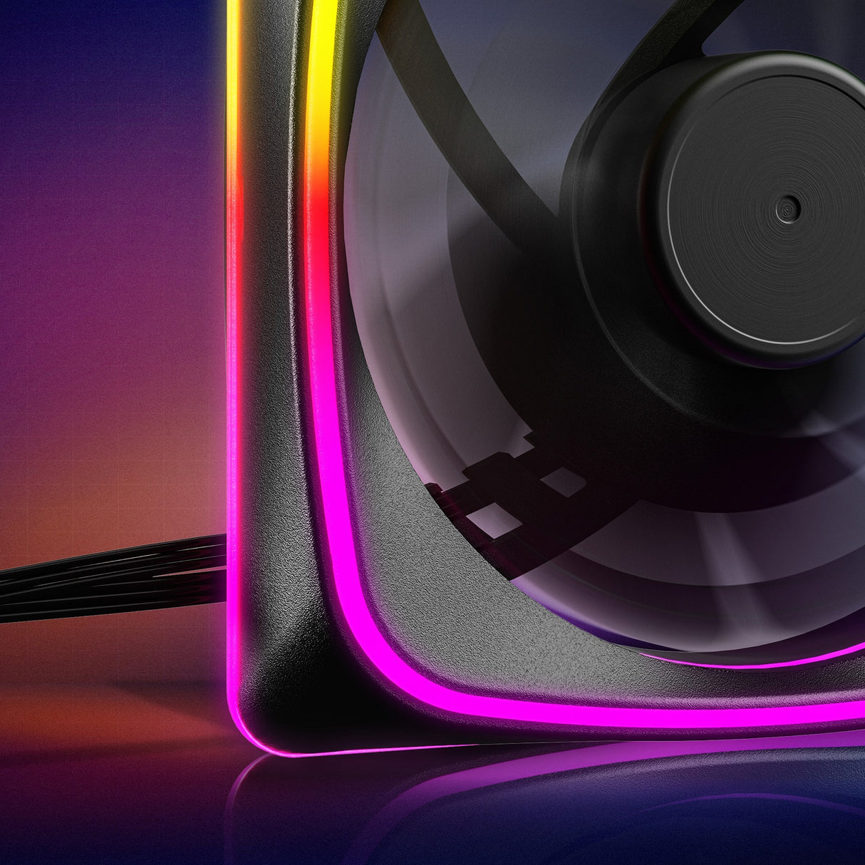 Sharkoon shark lights rgb pwm case ventilator (sort, 120 x 120 x 25 mm)