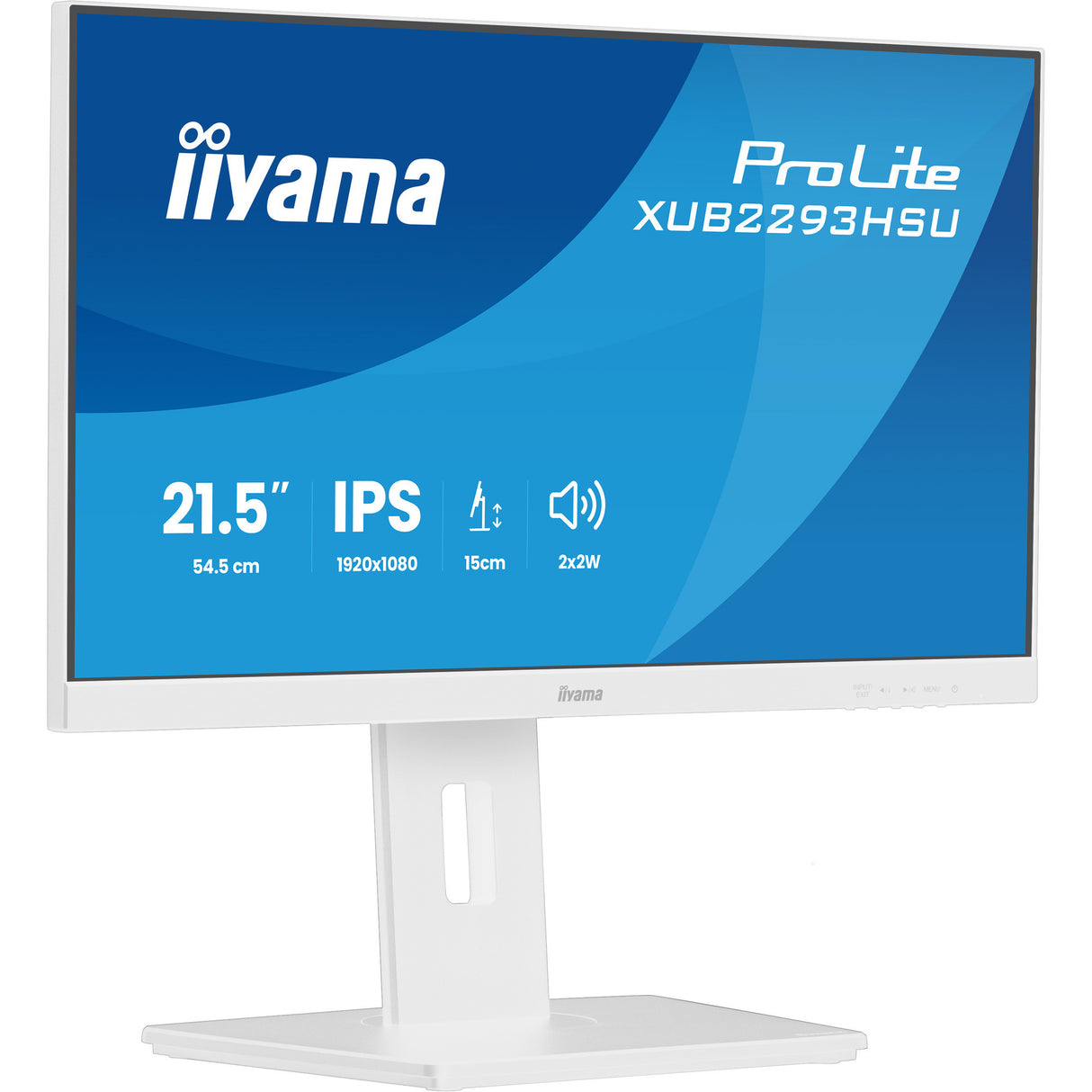 Iiyama prolite xub2293hsu-w7 21.5 skærm (hvid (mat), HDMI, skærmport, 2x USB-A)