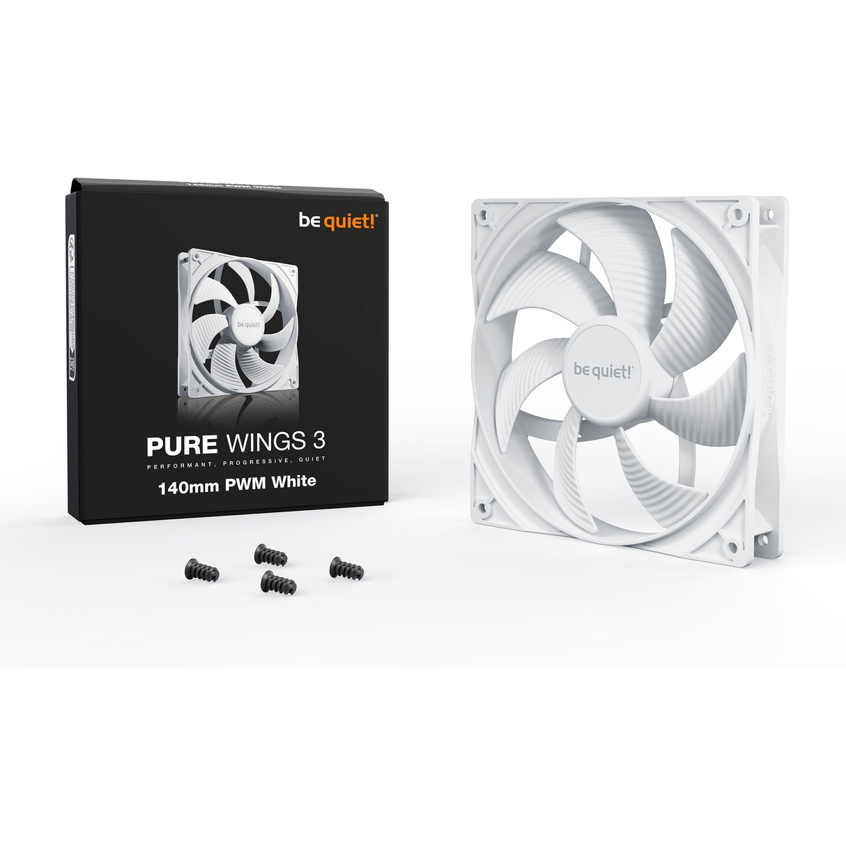 Vær stille! pure wings 3 pwm kabinetventilator (hvid, 140 x 140 x 25 mm)