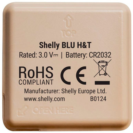 Shelly blu ht temperatur- og fugtighedsmåler (mokka, bluetooth)