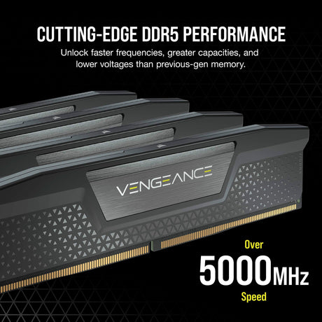 Corsair Vengeance 32 GB DDR5-6000 (2x 16 GB) RAM (sort, cmk32gx5m2b6000c38, xmp 3.0)