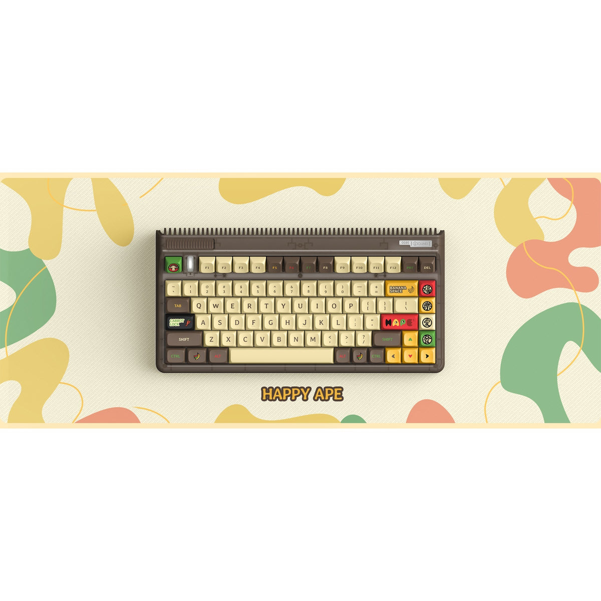 Iqunix og80 happy ape trådløst mekanisk tastatur (sort, us layout (qwerty), iqunix moonstone, 80% (tkl), rgb lysdioder, hot-swappable, pbt, 2.4ghz | bluetooth 5.1 | usb-c)