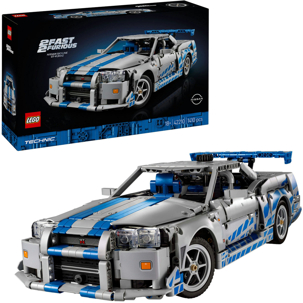 Lego ® Technic 2 Fast 2 Furious Nissan Skyline GT-R (R34) bil - 42210