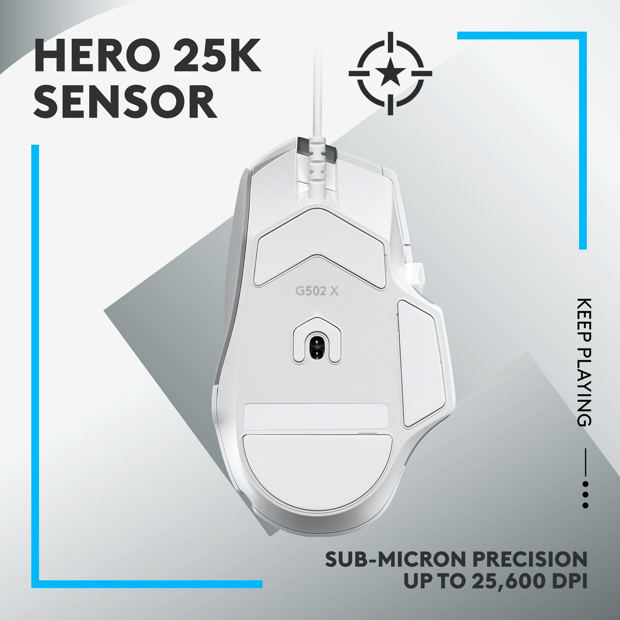 Logitech g502 x gaming mus (hvid, 100 - 25.600 dpi)