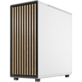 Fractal design nord midi tårnhus (hvid træfarve | 2x USB-A | 1x USB-C | hærdet glas)