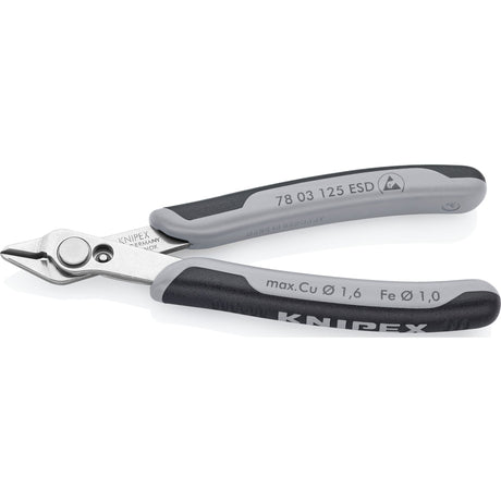 Knipex elektronisk super Knips ESD 78 13 125 ESD elektroniktang (grå)