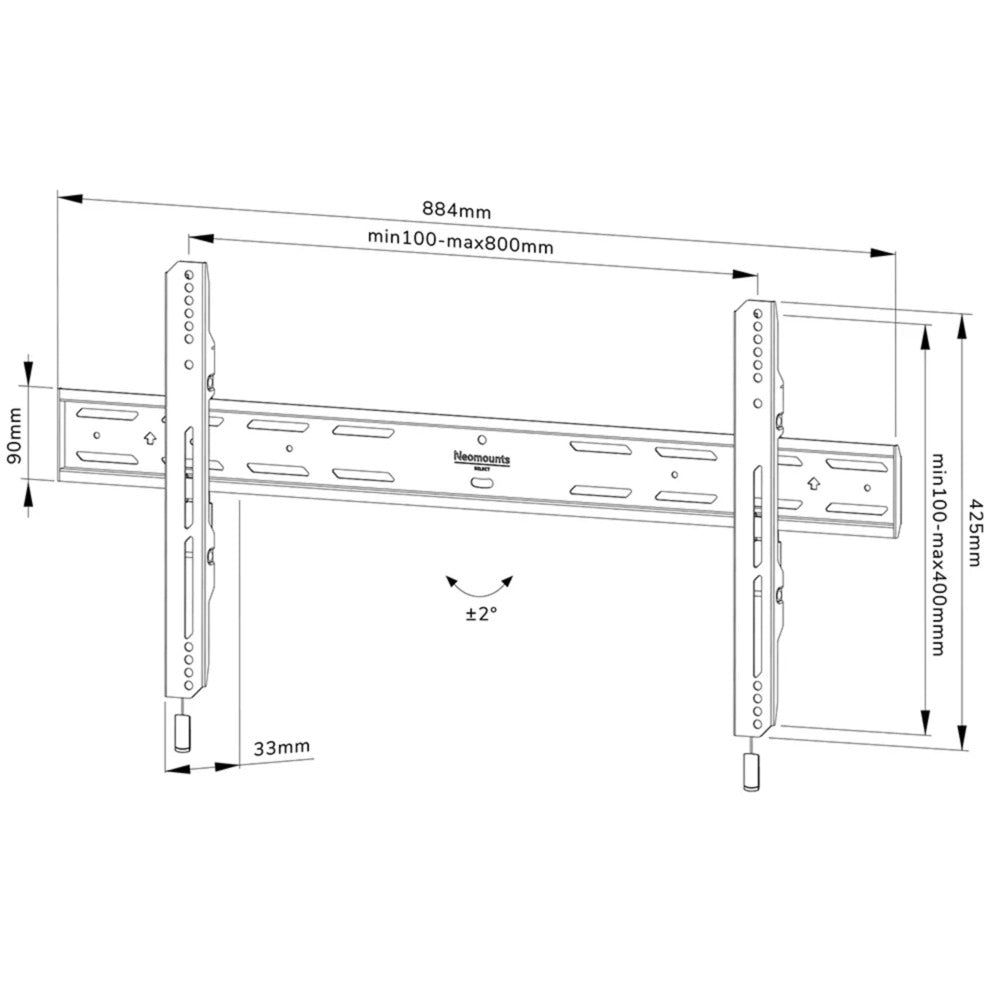 Neomounts select wl30s-850bl18 flad vægmontering (sort)