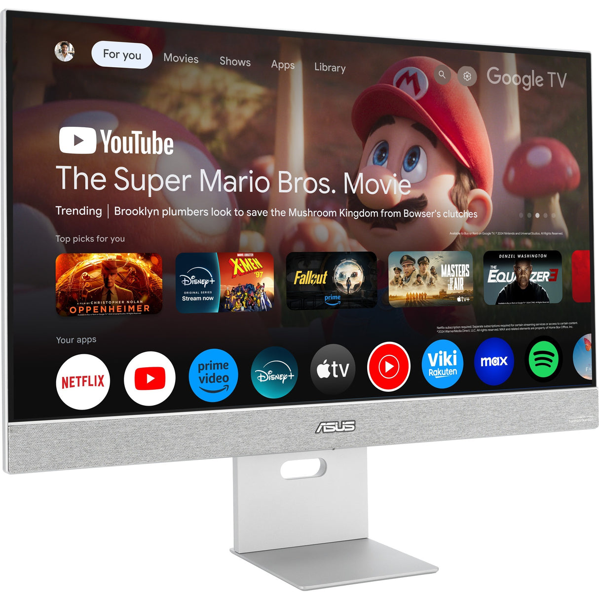 Asus Zenscreen Smart MS27UC 27 4K UHD-skærm (grå, DisplayPort, HDMI, USB-C, lyd, WLAN, Android 11)