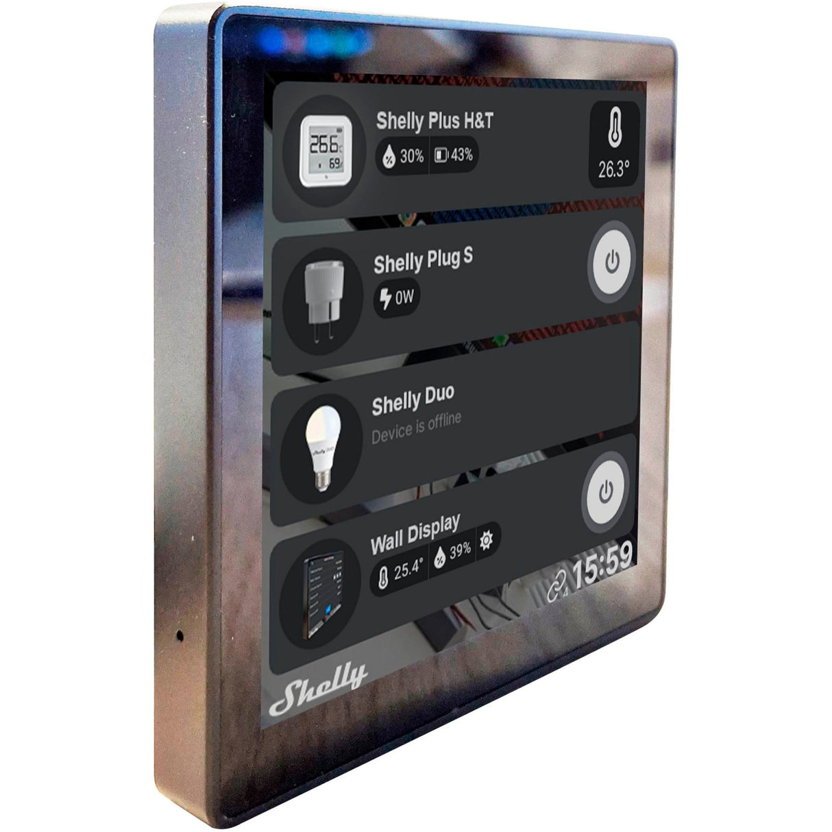 Shelly wall display sort kontrolpanel (sort)
