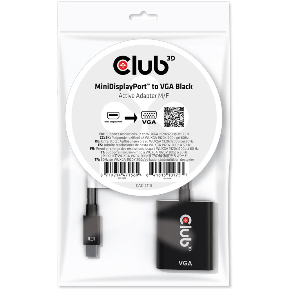 Club 3D mini displayport til VGA aktiv adapter