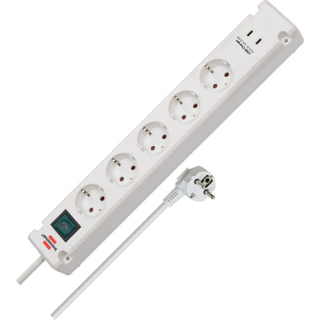 Brennerstuhl Bremounta strømskinne med 2 USB C ladestik | 5-fold | hvid | 3m h05vv-f 3g1.5 - 1150660425