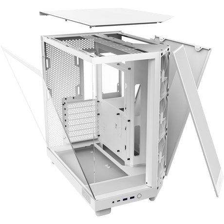 Nzxt h6 flow midi tårnhus (hvid | 2x USB-A | 1x USB-C | hærdet glas)