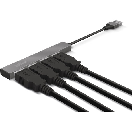 Trust halyx aluminium 4-ports mini USB hub USB hub (aluminium)