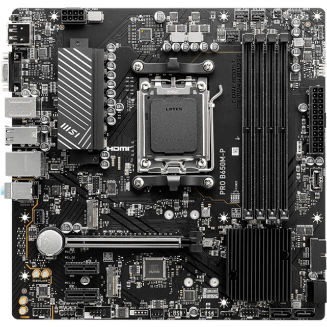 MSI Pro B650M-P Socket AM5 bundkort (sort, RAID, 2,5 GB-LAN, lyd, µATX)