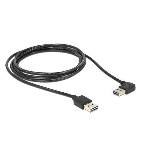 Delock easy-usb 2,0 m > vinkel m kabel (sort, 1 meter)