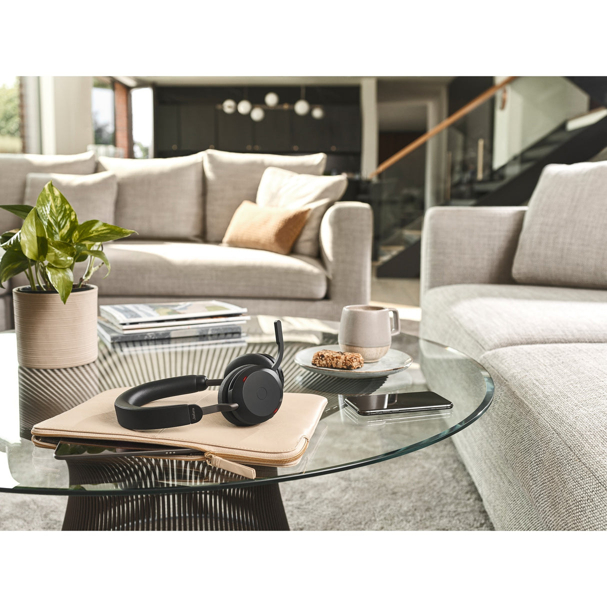 Jabra evolve2 75 on-ear headset (sort, link380c, microsoft teams)