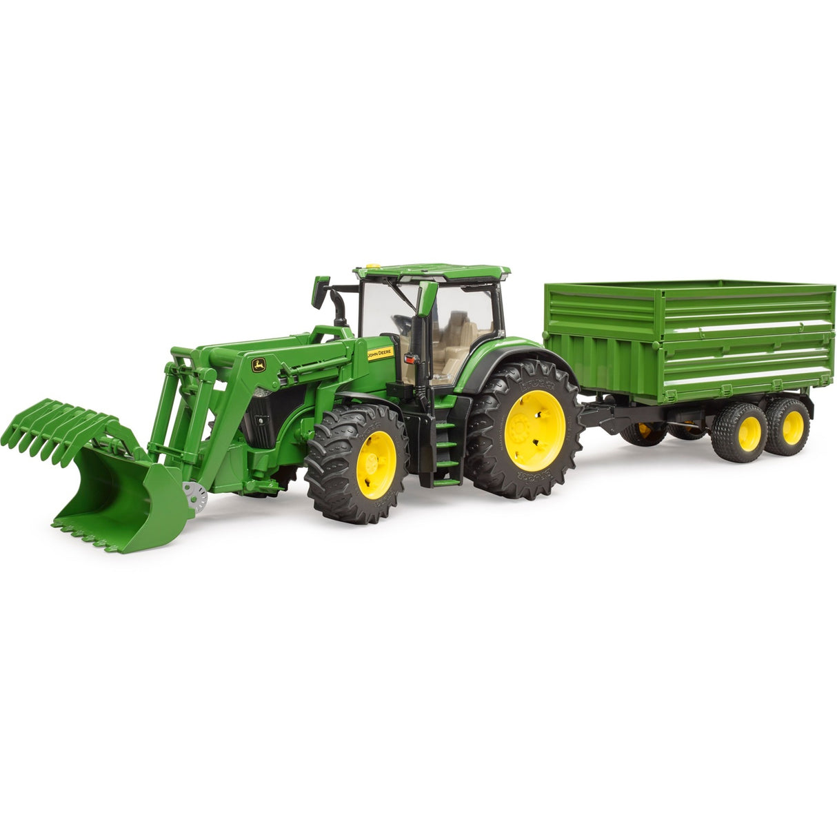 Bruder traktor John Deere 7R 350 med trailer