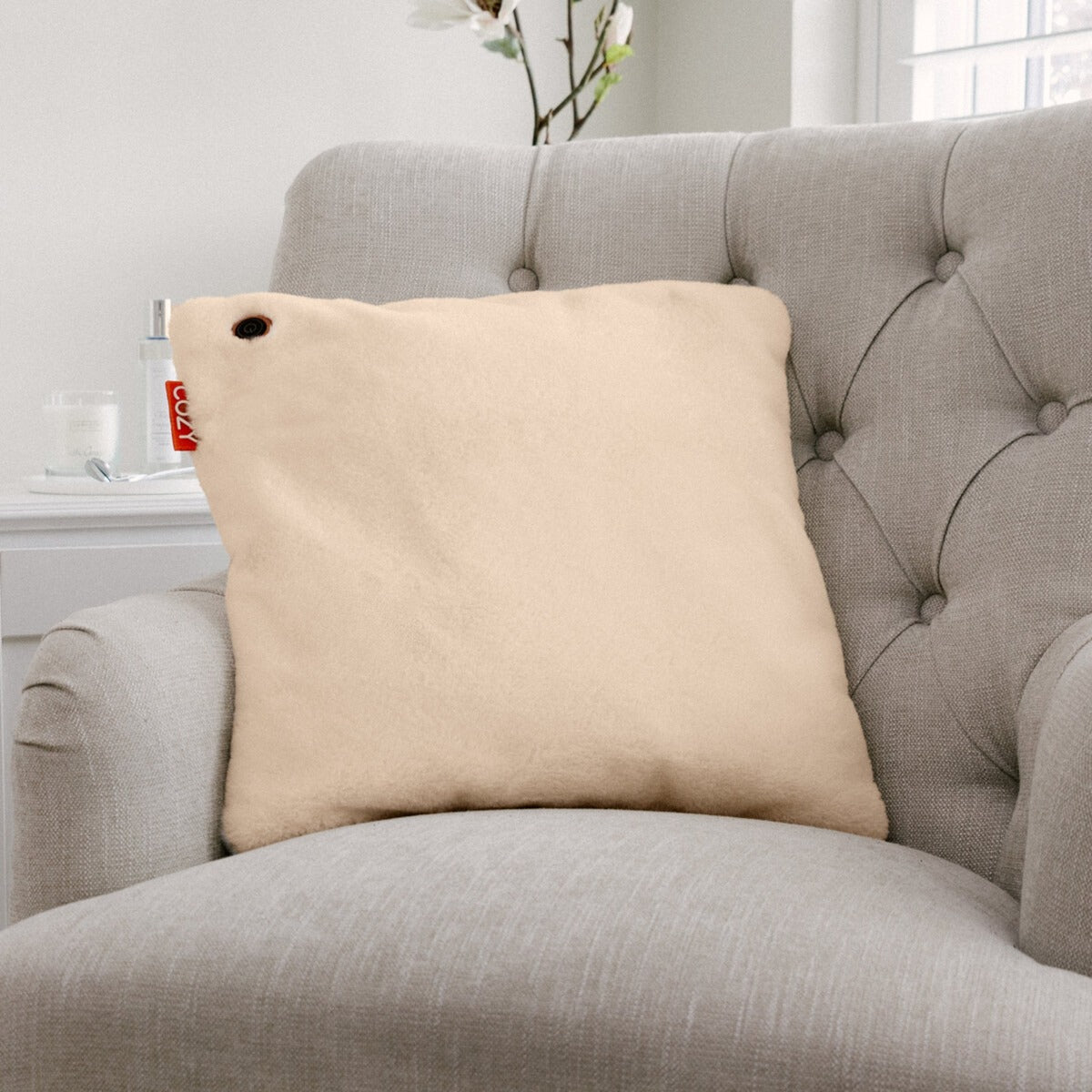 Hyggelig una teddy 45 x 45 cm trådløs varmepude (lys beige, powerbank 5000 mah)