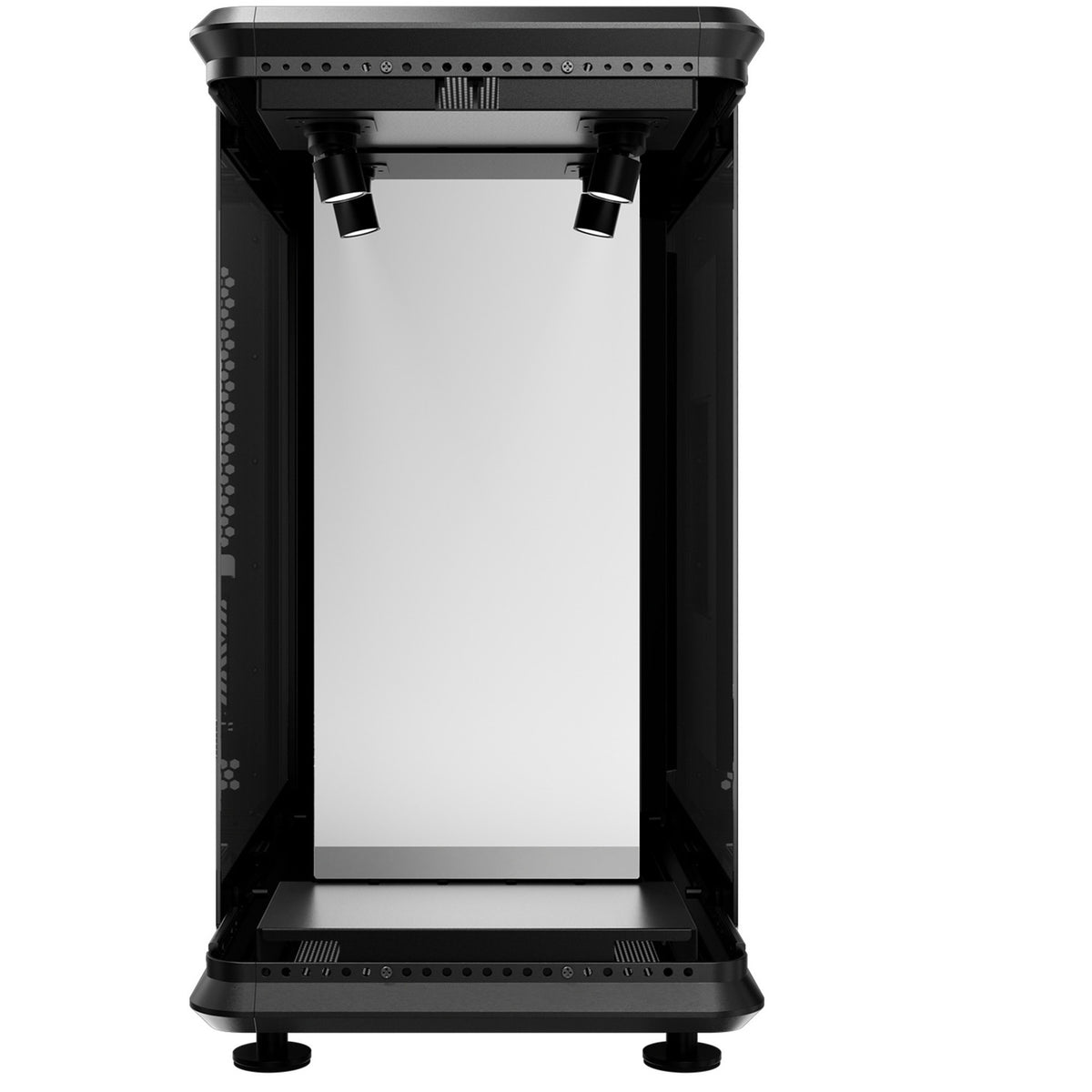Cooler masterframe 360 panorama udstillingskabinet (sort | 2x USB-A | 1x USB-C | RGB | hærdet glas)